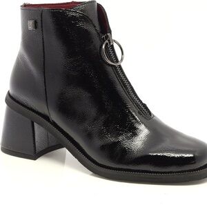 Jose Saenez Patent Leather Black Boots Size EU 39.5 US 8.5